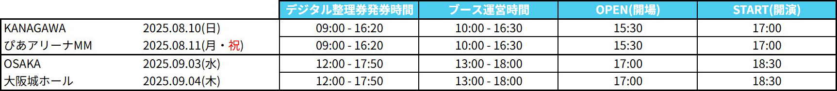『2025 ILLIT GLITTER DAY IN JAPAN』OFFICIAL MERCHANDISE 会場販売 運営時間